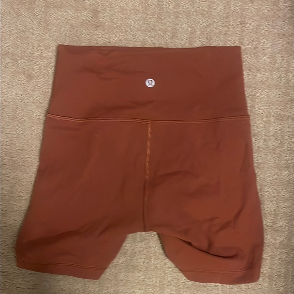 lululemon athletica Red Bike Shorts with Snug Fit and High-Rise Waistband